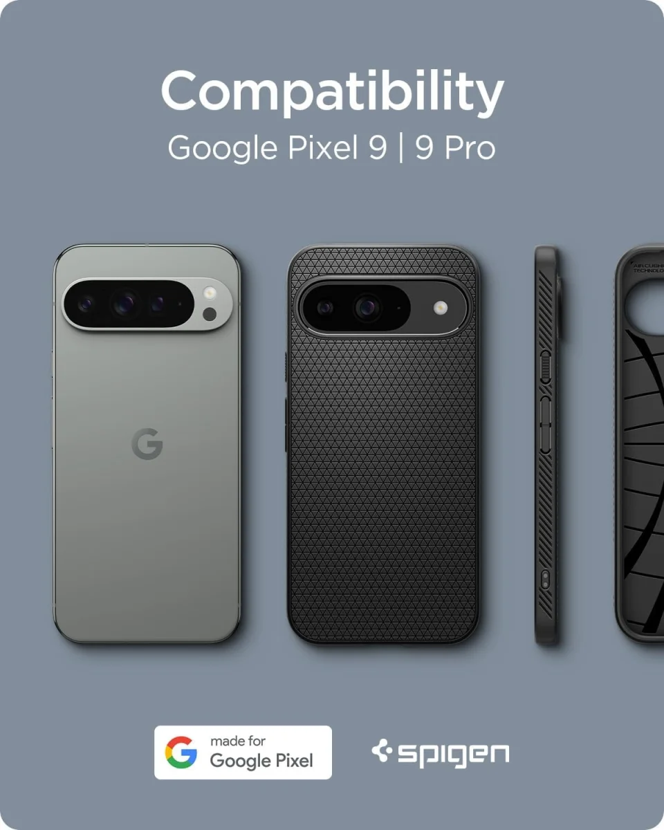 Spigen Liquid Air Google Pixel 9 / 9 Pro Hoesje Back Cover Zwart afbeelding 2