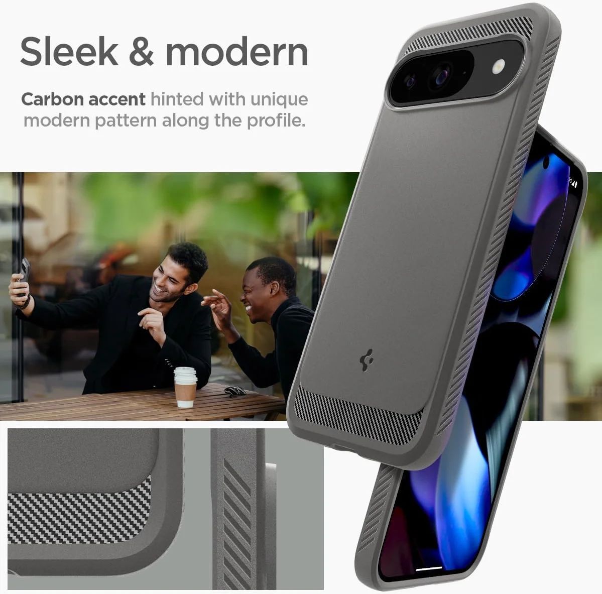 Spigen Rugged Armor Google Pixel 9 / 9 Pro Hoesje Back Cover Grijs afbeelding 4