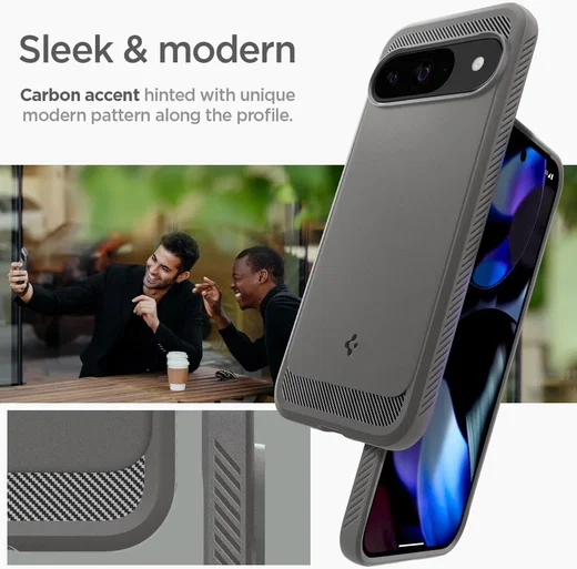 Spigen Rugged Armor Google Pixel 9 / 9 Pro Hoesje Back Cover Grijs afbeelding 4