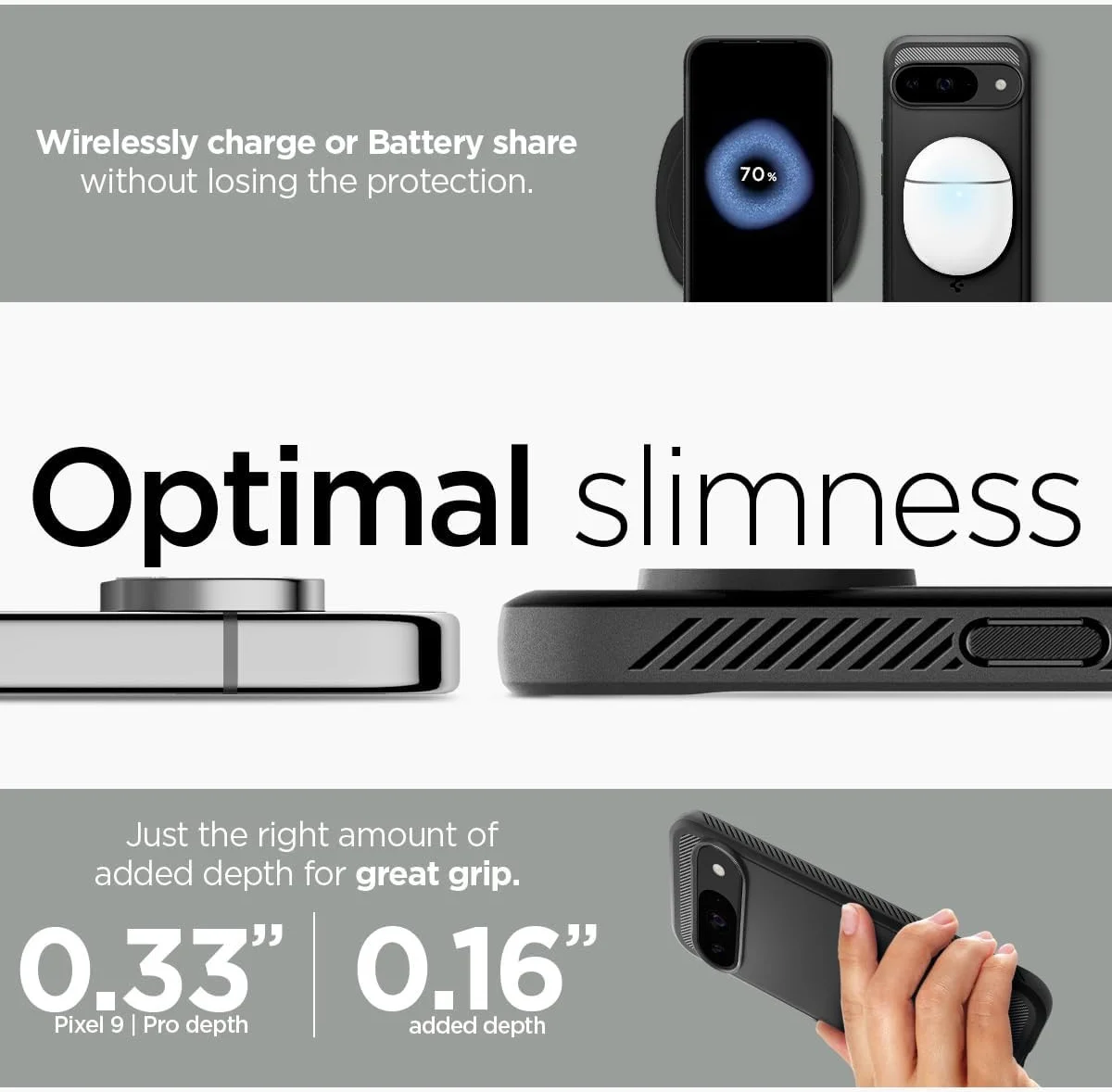 Spigen Rugged Armor Google Pixel 9 / 9 Pro Hoesje Back Cover Zwart afbeelding 6