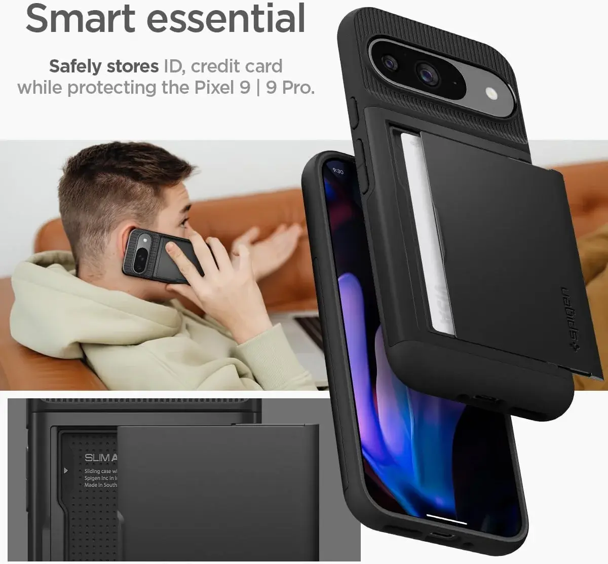 Spigen Slim Armor CS Google Pixel 9 / 9 Pro Hoesje Back Cover Zwart afbeelding 3