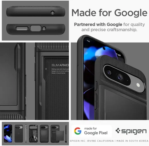 Spigen Slim Armor CS Google Pixel 9 / 9 Pro Hoesje Back Cover Zwart afbeelding 7