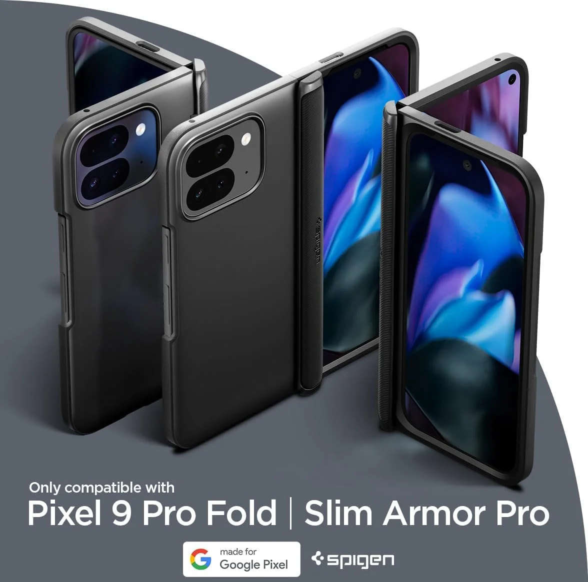 Spigen Slim Armor Pro Google Pixel 9 Pro Fold Hoesje Back Cover Zwart afbeelding 2