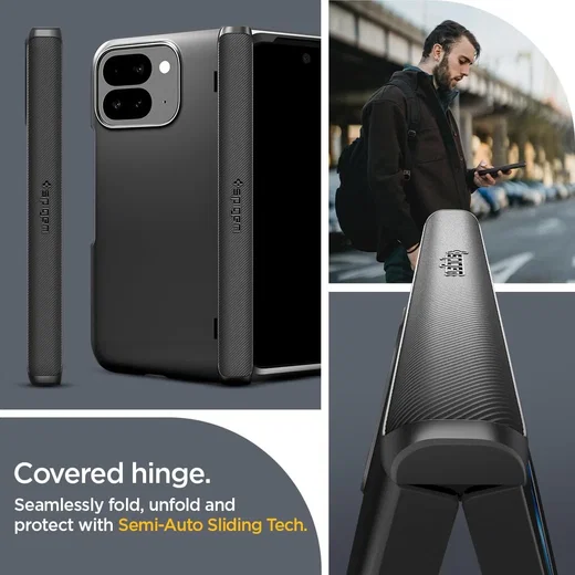 Spigen Slim Armor Pro Google Pixel 9 Pro Fold Hoesje Back Cover Zwart afbeelding 4
