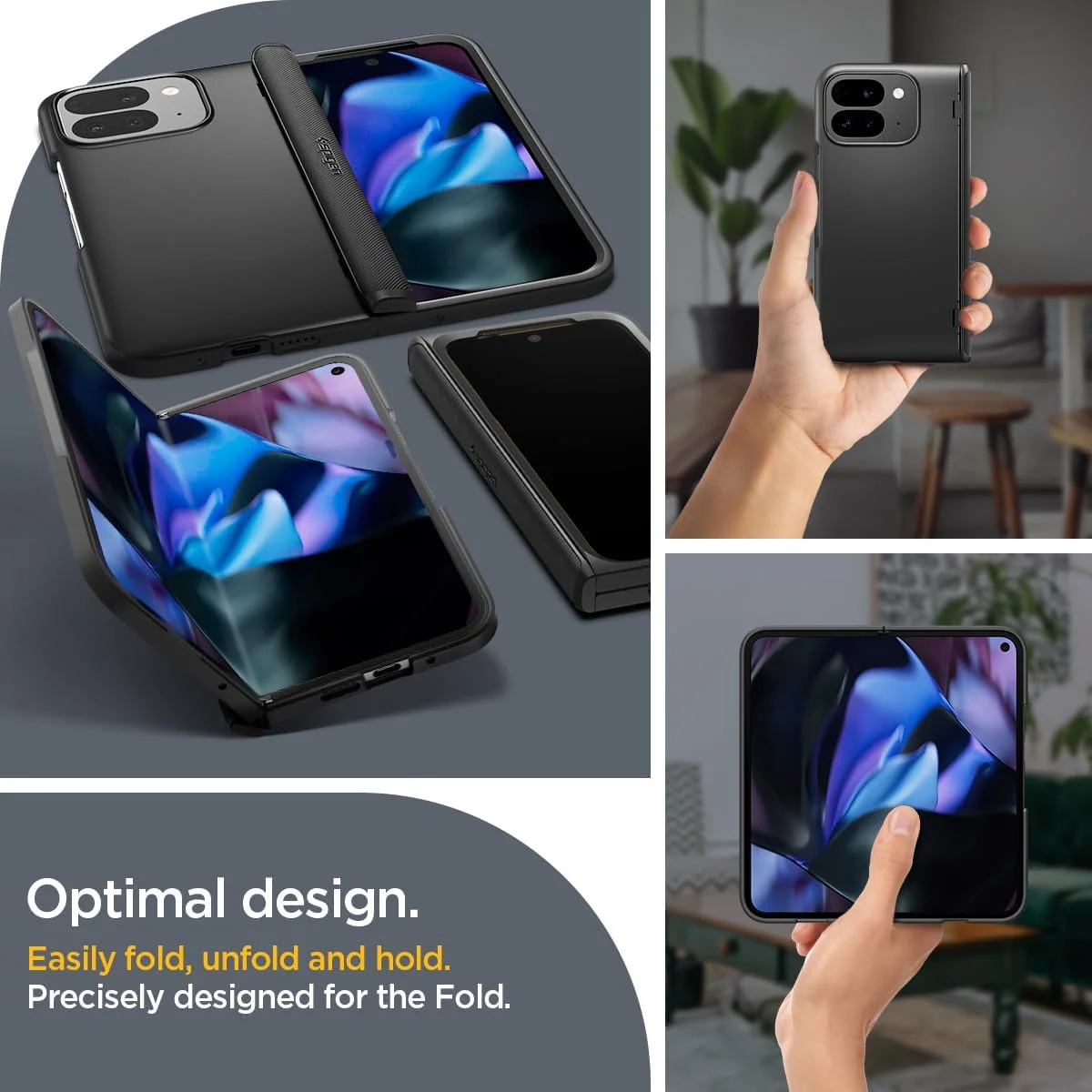 Spigen Slim Armor Pro Google Pixel 9 Pro Fold Hoesje Back Cover Zwart afbeelding 5