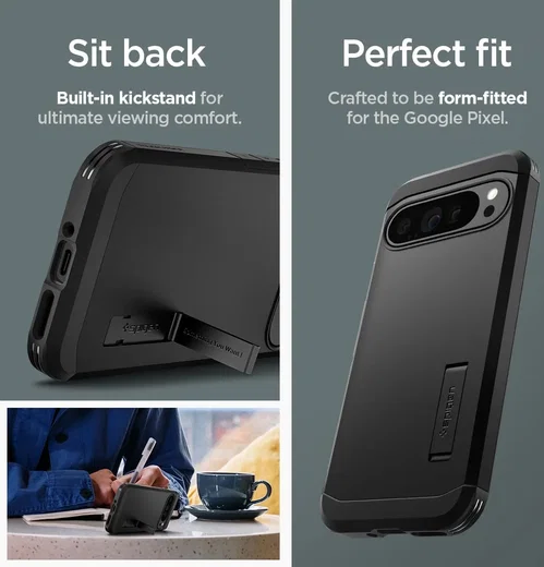 Spigen Tough Armor Google Pixel 9 / 9 Pro Hoesje Back Cover Zwart afbeelding 6