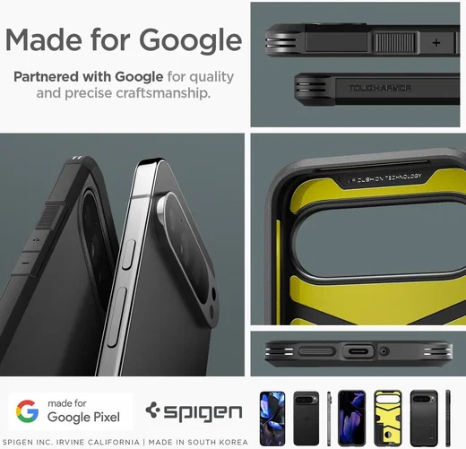 Spigen Tough Armor Google Pixel 9 / 9 Pro Hoesje Back Cover Zwart afbeelding 7