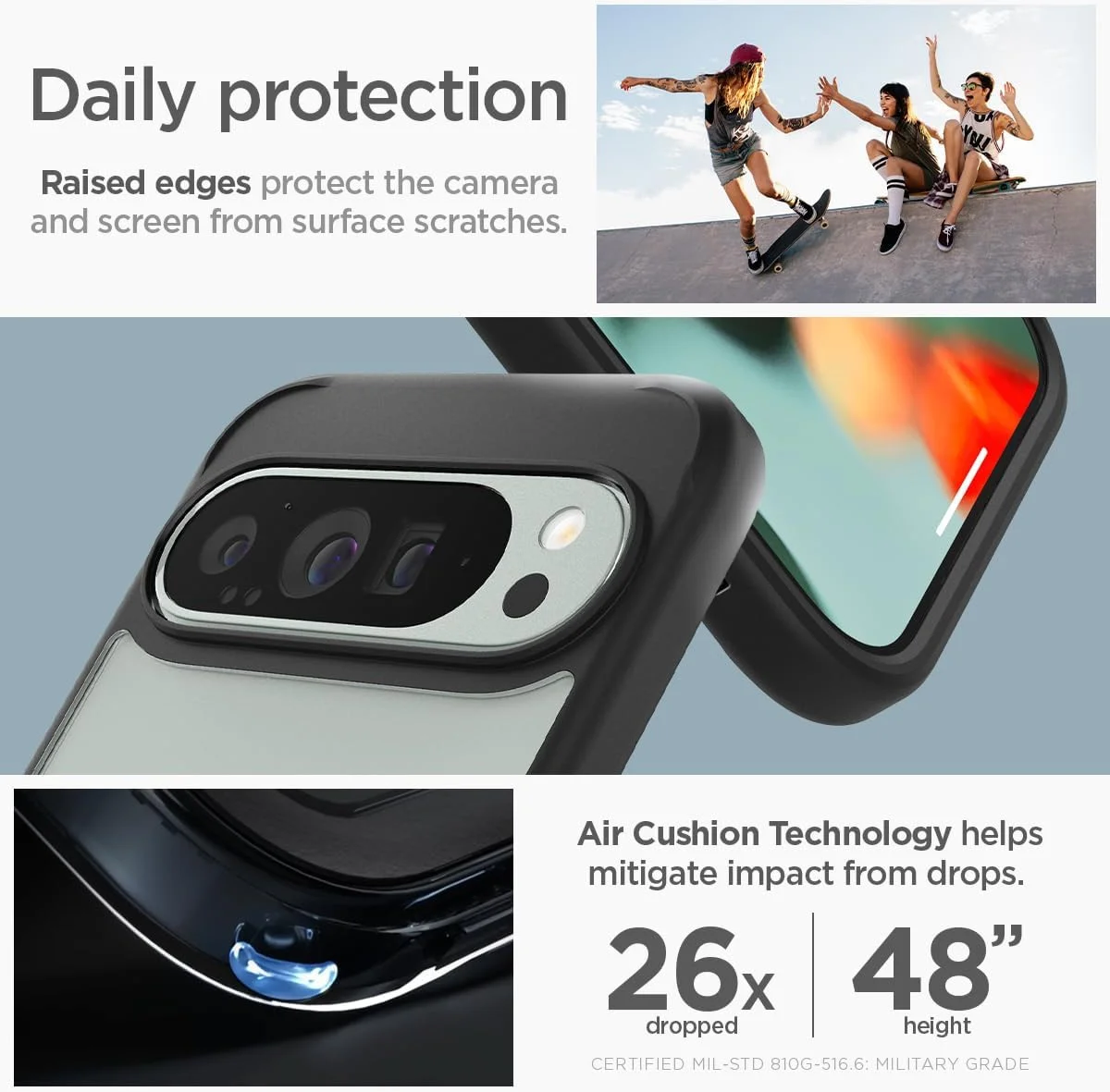 Spigen Ultra Hybrid Google Pixel 9 Pro XL Hoesje Back Cover Zwart afbeelding 5
