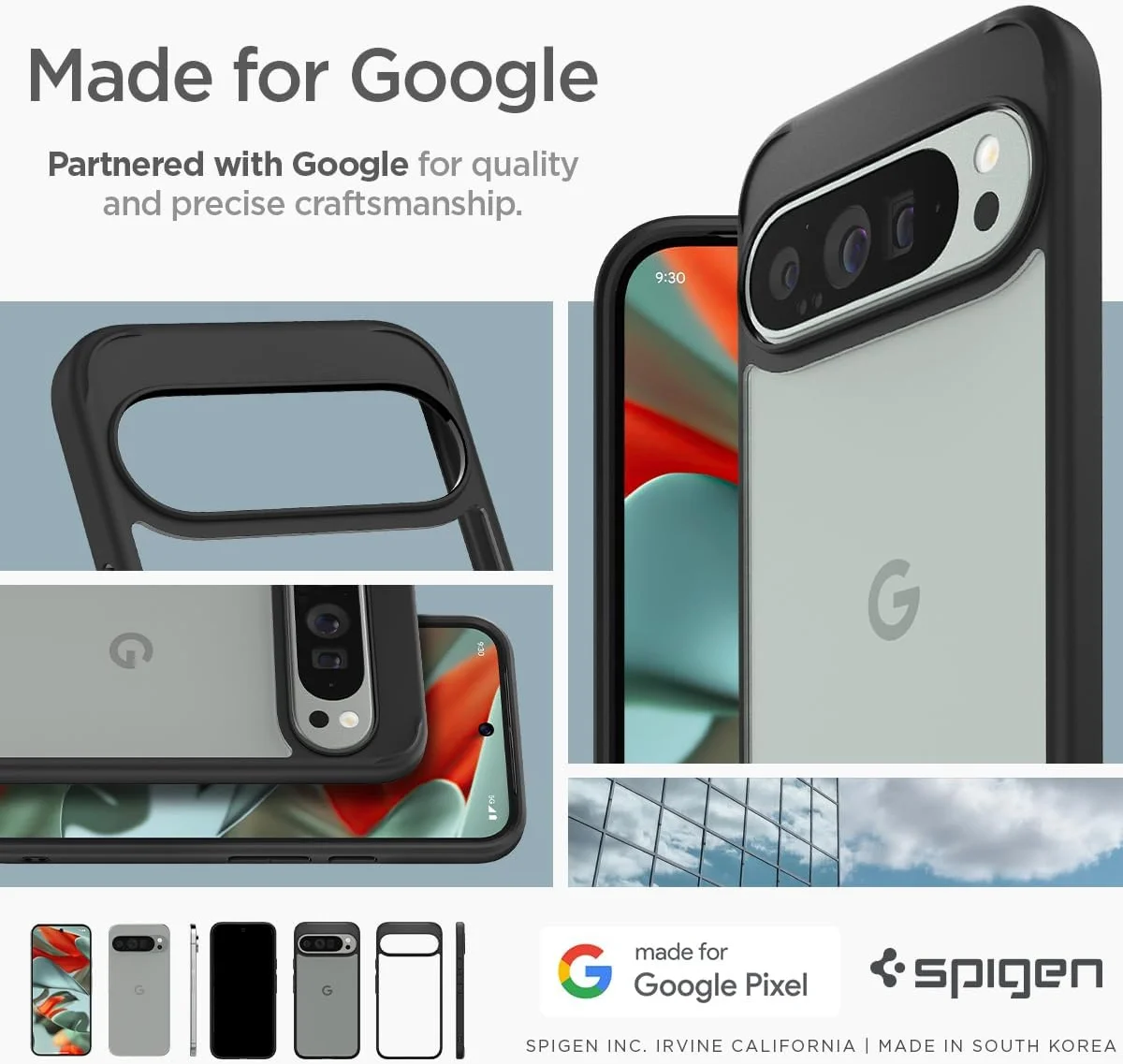Spigen Ultra Hybrid Google Pixel 9 Pro XL Hoesje Back Cover Zwart afbeelding 7