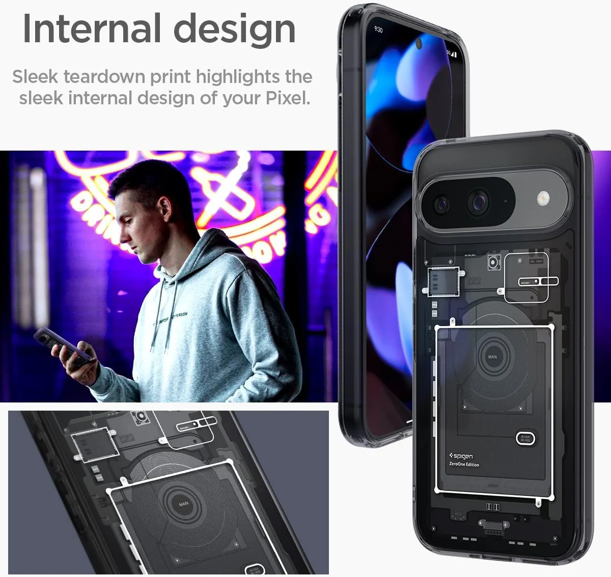 Spigen Ultra Hybrid Google Pixel 9 / 9 Pro Hoesje Back Cover Zero One afbeelding 3