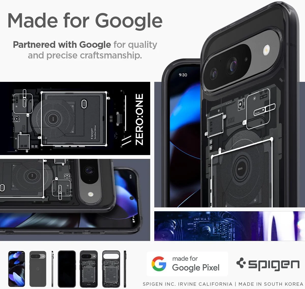 Spigen Ultra Hybrid Google Pixel 9 / 9 Pro Hoesje Back Cover Zero One afbeelding 7