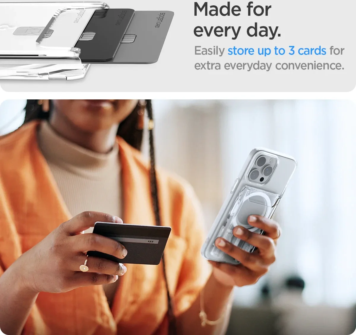 Spigen Ultra Hybrid Magsafe Kaarthouder Transparant afbeelding 3