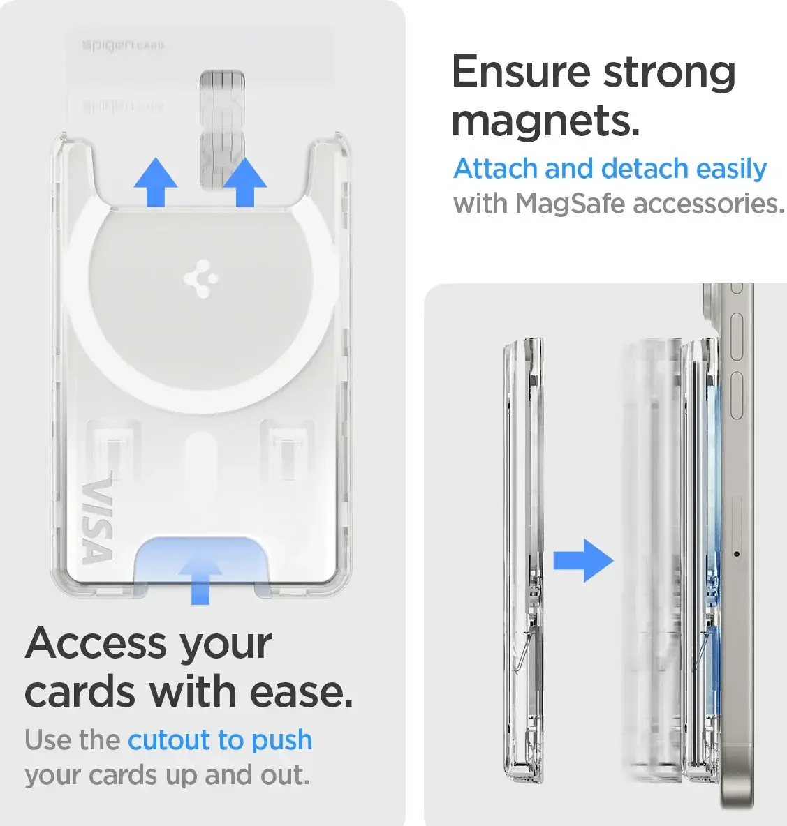 Spigen Ultra Hybrid Magsafe Kaarthouder Transparant afbeelding 5