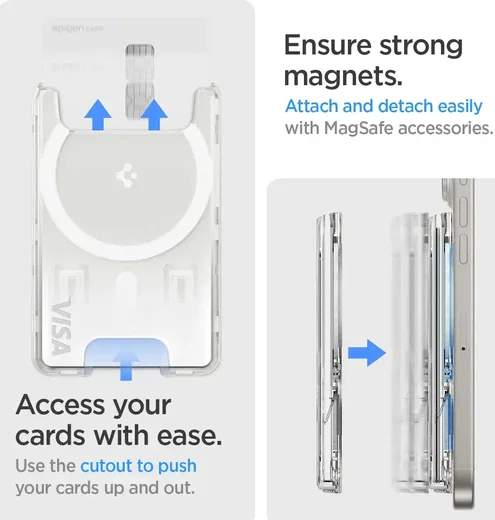 Spigen Ultra Hybrid Magsafe Kaarthouder Transparant afbeelding 5