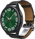 Spigen Enzo - Universeel Smartwatch 20MM Bandje - Echt Leer - Zwart afbeelding 1