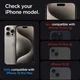 Spigen EZ Fit GLAS.tR Apple iPhone 15 Pro Max Privacy Glass (1-Pack) afbeelding 3