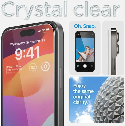 Spigen EZ Fit GLAS.tR Apple iPhone 15 Screen Protector Zwart (1-Pack) afbeelding 5