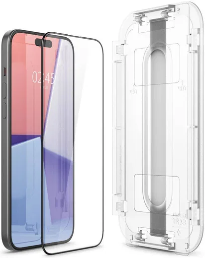 Spigen EZ Fit GLAS.tR Apple iPhone 15 Screen Protector Zwart (1-Pack) afbeelding 7