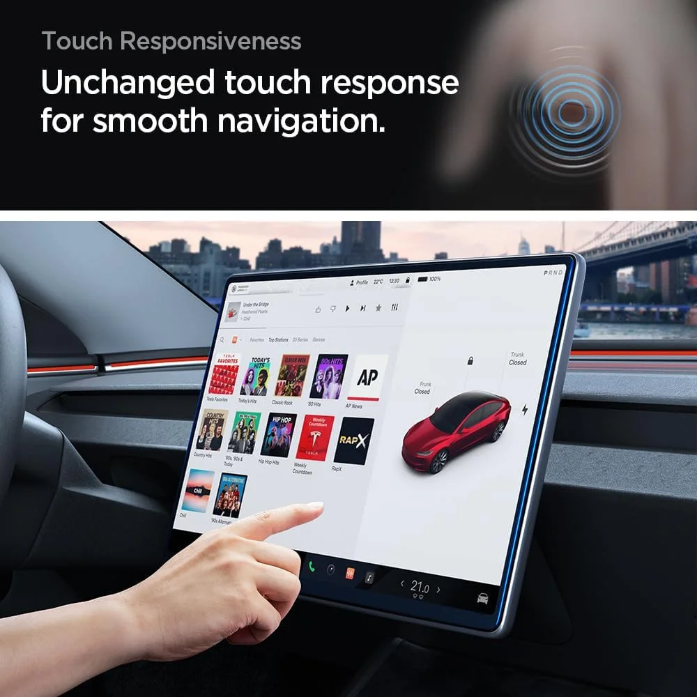 Spigen Glas.tR EZ Fit Tesla Model 3 / Y 15.4 (2026-2024) Screenprotector 9H Glas afbeelding 6