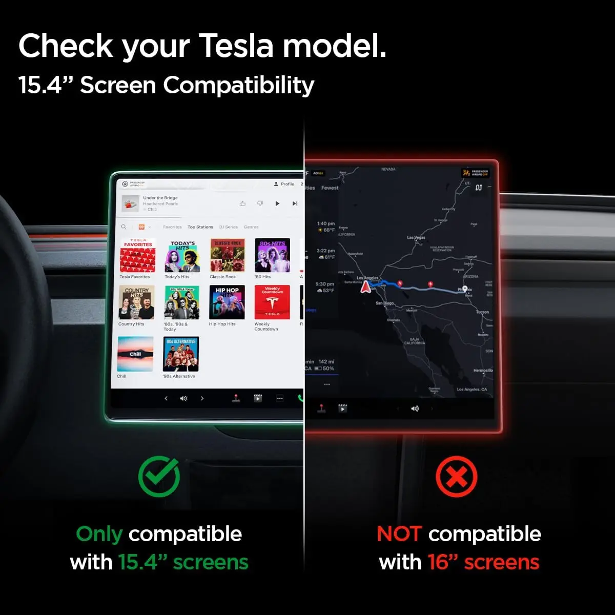 Spigen Glas.tR EZ Fit Tesla Model 3 / Y 15.4 (2026-2024) Screenprotector 9H Glas afbeelding 3