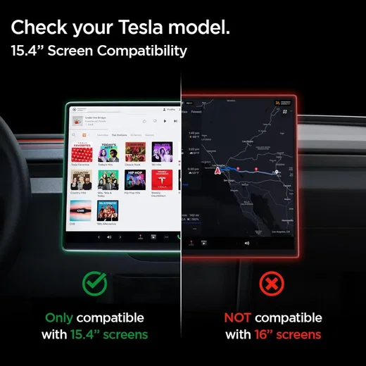 Spigen Glas.tR EZ Fit Tesla Model 3 / Y 15.4 (2026-2024) Screenprotector 9H Glas afbeelding 3