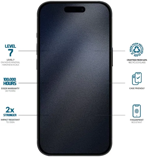 Eiger Mountain Glass Edge Apple iPhone 16 Pro Max Screen Protector afbeelding 2