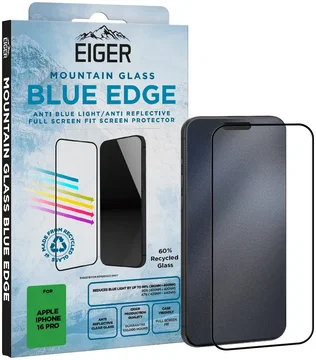 Eiger Mountain Blue Edge iPhone 16 Pro Screen Protector Anti-Blue Light