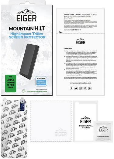 Eiger Mountain H.I.T Apple iPhone 16 Pro Max Scherm Folie (1-Pack) afbeelding 4