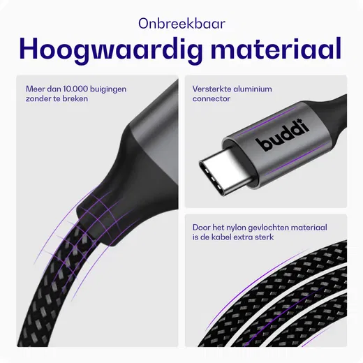 Buddi Flex USB-A Female naar USB-A Male Verlengkabel USB 3.0 1M Zwart afbeelding 8