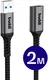 Buddi Flex USB-A Female naar USB-A Male Verlengkabel USB 3.0 2M Zwart