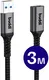 Buddi Flex USB-A Female naar USB-A Male Verlengkabel USB 3.0 3M Zwart