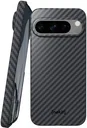 NEKIT Fiber Google Pixel 9 Pro XL Hoesje MagSafe Kevlar Back Cover Dun Zwart