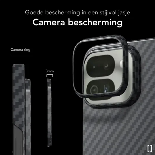 NEKIT Fiber Google Pixel 9 Pro Fold Hoesje MagSafe Kevlar Back Cover Dun Zwart afbeelding 3