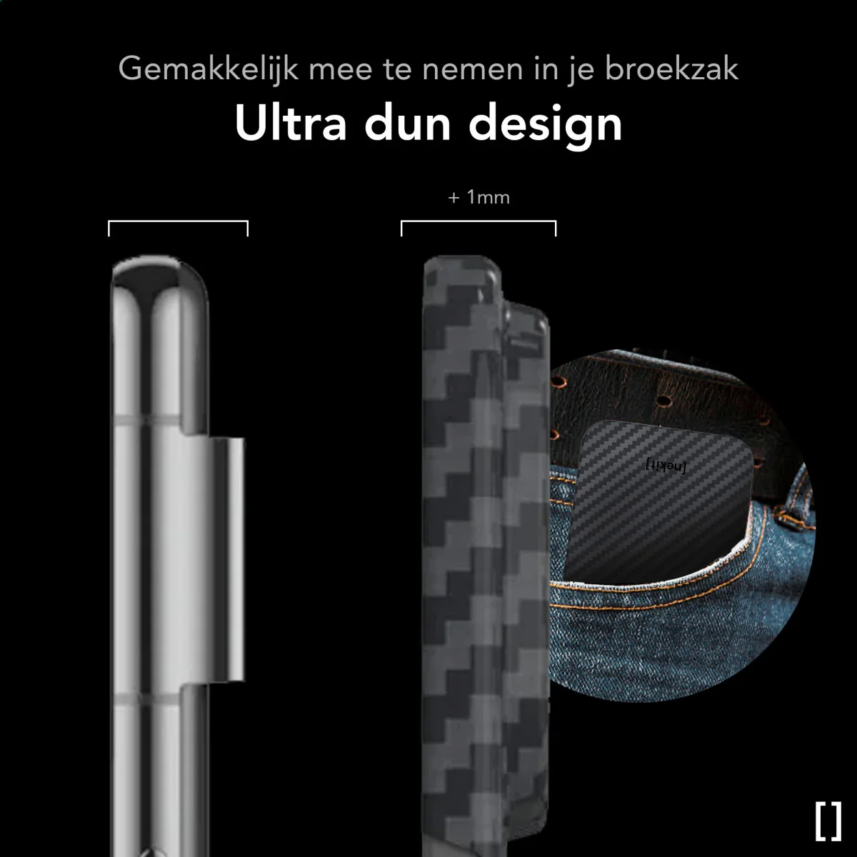 NEKIT Fiber Google Pixel 9 Pro Fold Hoesje MagSafe Kevlar Back Cover Dun Zwart afbeelding 4