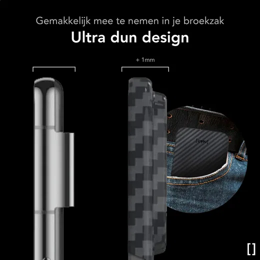 NEKIT Fiber Google Pixel 9 Pro Fold Hoesje MagSafe Kevlar Back Cover Dun Zwart afbeelding 4