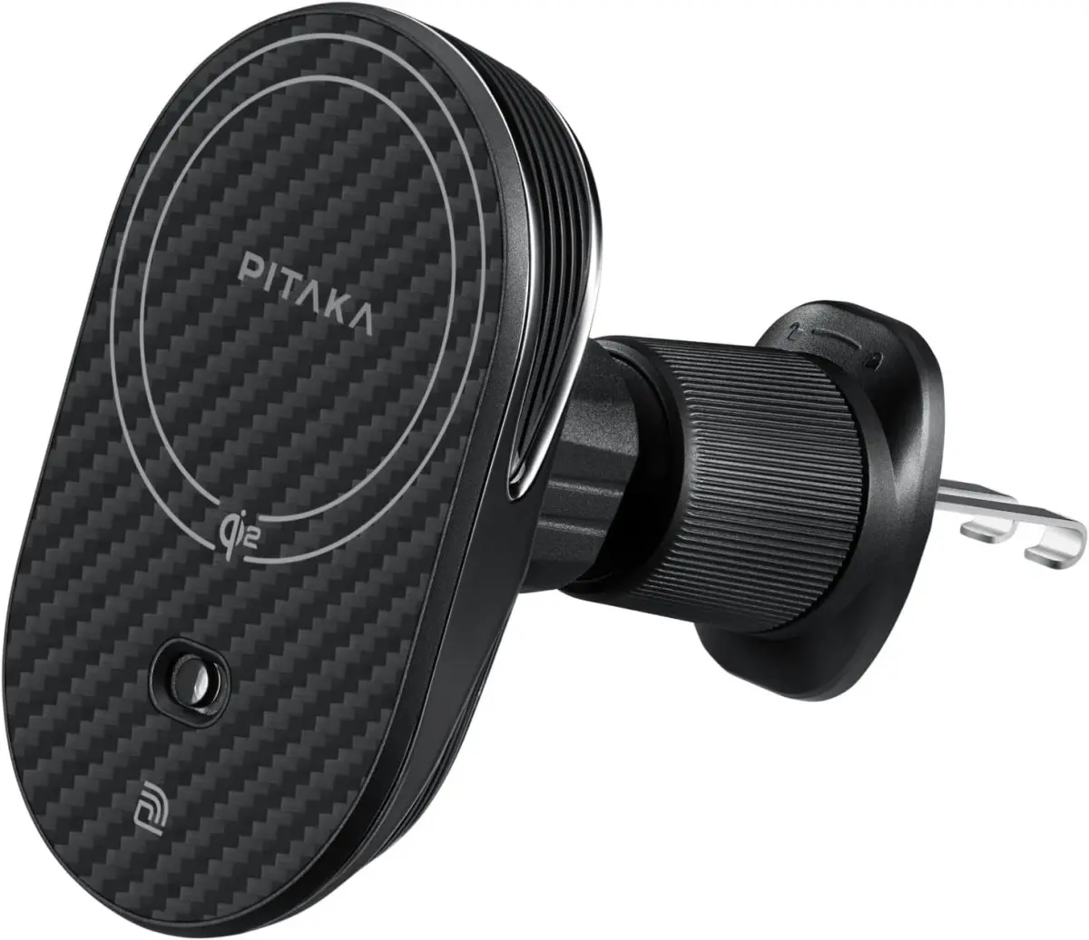 PITAKA MagEZ Car Mount Pro 2 Qi2 (15W) MagSafe Telefoonhouder Auto Zwart afbeelding 1