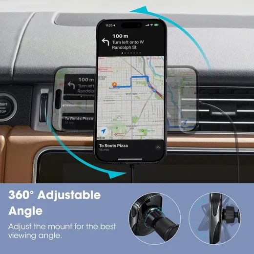 PITAKA MagEZ Car Mount Pro 2 Qi2 (15W) MagSafe Telefoonhouder Auto Zwart afbeelding 9
