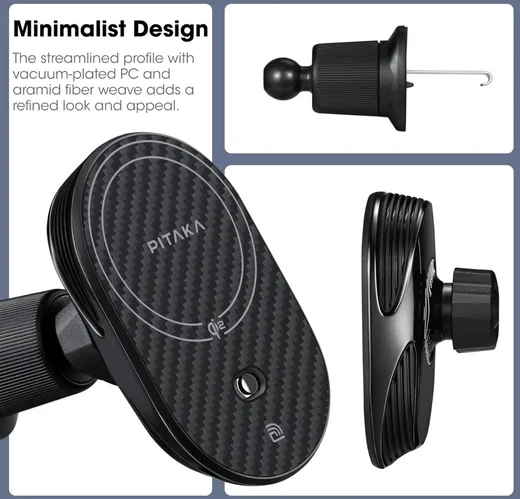 PITAKA MagEZ Car Mount Pro 2 Qi2 (15W) MagSafe Telefoonhouder Auto Zwart afbeelding 10
