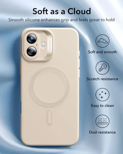ESR Cloud Soft HaloLock Apple iPhone 16 Hoesje MagSafe Beige afbeelding 3