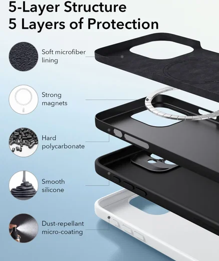 ESR Cloud Soft HaloLock Apple iPhone 16 Hoesje MagSafe Zwart afbeelding 6