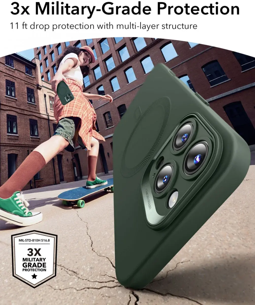 ESR Cloud Soft HaloLock Apple iPhone 16 Pro Hoesje MagSafe Groen afbeelding 2