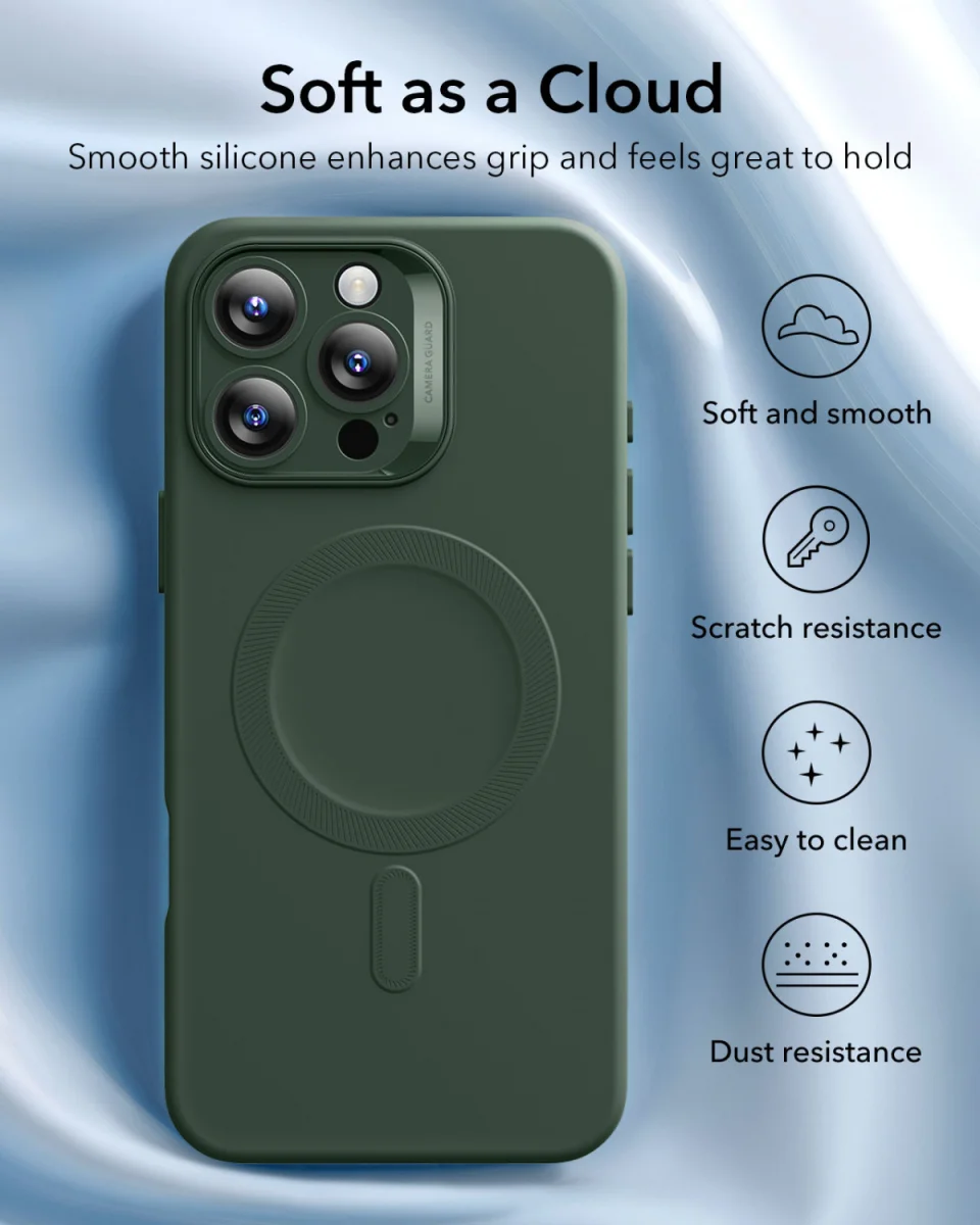 ESR Cloud Soft HaloLock Apple iPhone 16 Pro Max Hoesje MagSafe Groen afbeelding 3