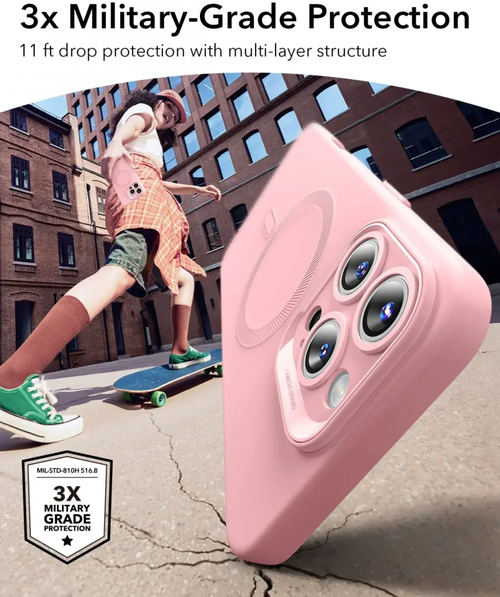 ESR Cloud Soft HaloLock Apple iPhone 16 Pro Max Hoesje MagSafe Roze afbeelding 2