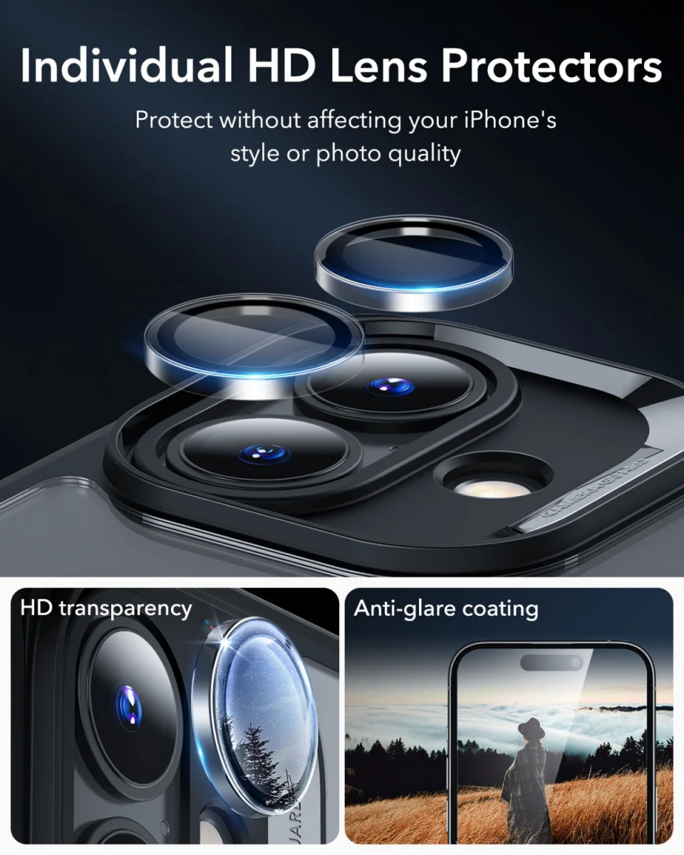 ESR Armor Tough Apple iPhone 16 Plus Hoesje MagSafe Transparant Zwart afbeelding 7