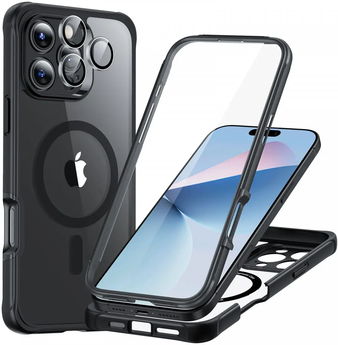 ESR Armor Tough Apple iPhone 16 Pro Hoesje MagSafe Transparant Zwart afbeelding 1