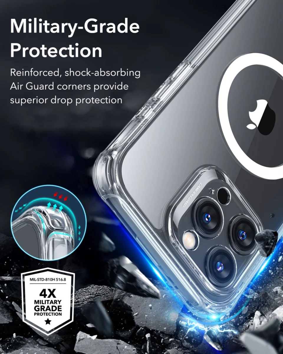 ESR Armor Tough Apple iPhone 16 Pro Hoesje MagSafe Transparant afbeelding 3
