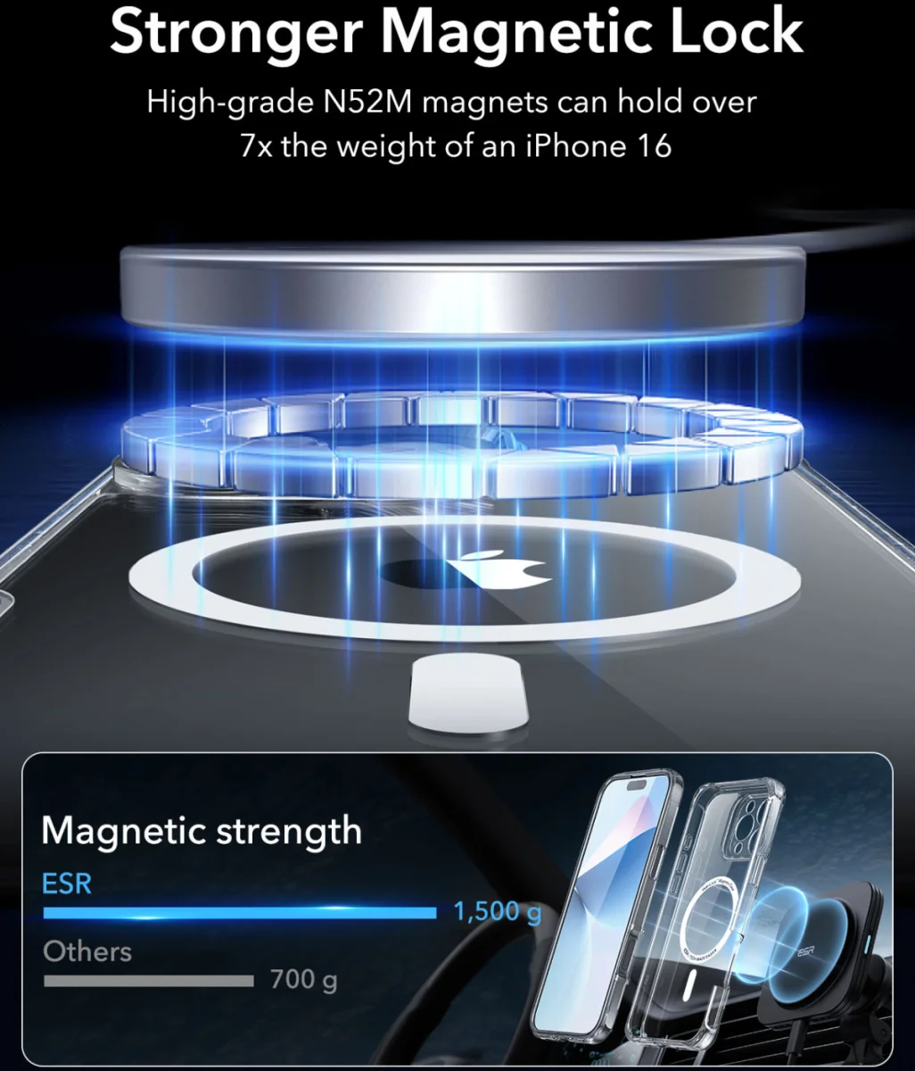 ESR Armor Tough Apple iPhone 16 Pro Hoesje MagSafe Transparant afbeelding 6