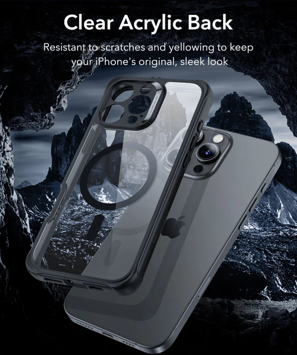 ESR Armor Tough Apple iPhone 16 Pro Max Hoesje MagSafe Transparant Zwart afbeelding 4