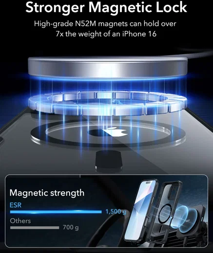 ESR Armor Tough Apple iPhone 16 Pro Max Hoesje MagSafe Transparant Zwart afbeelding 6