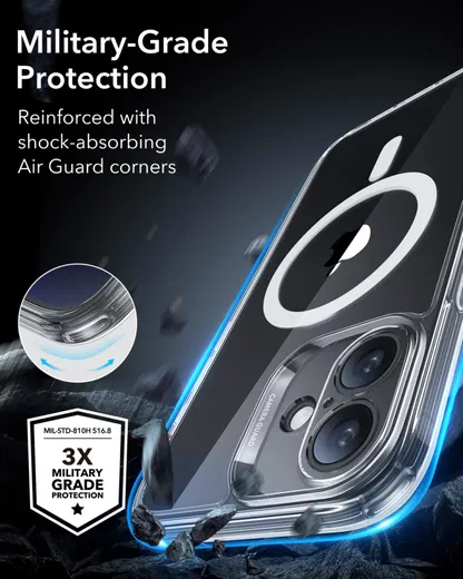 ESR Classic Pro Apple iPhone 16 Hoesje MagSafe + Tempered Glass Transparant afbeelding 3